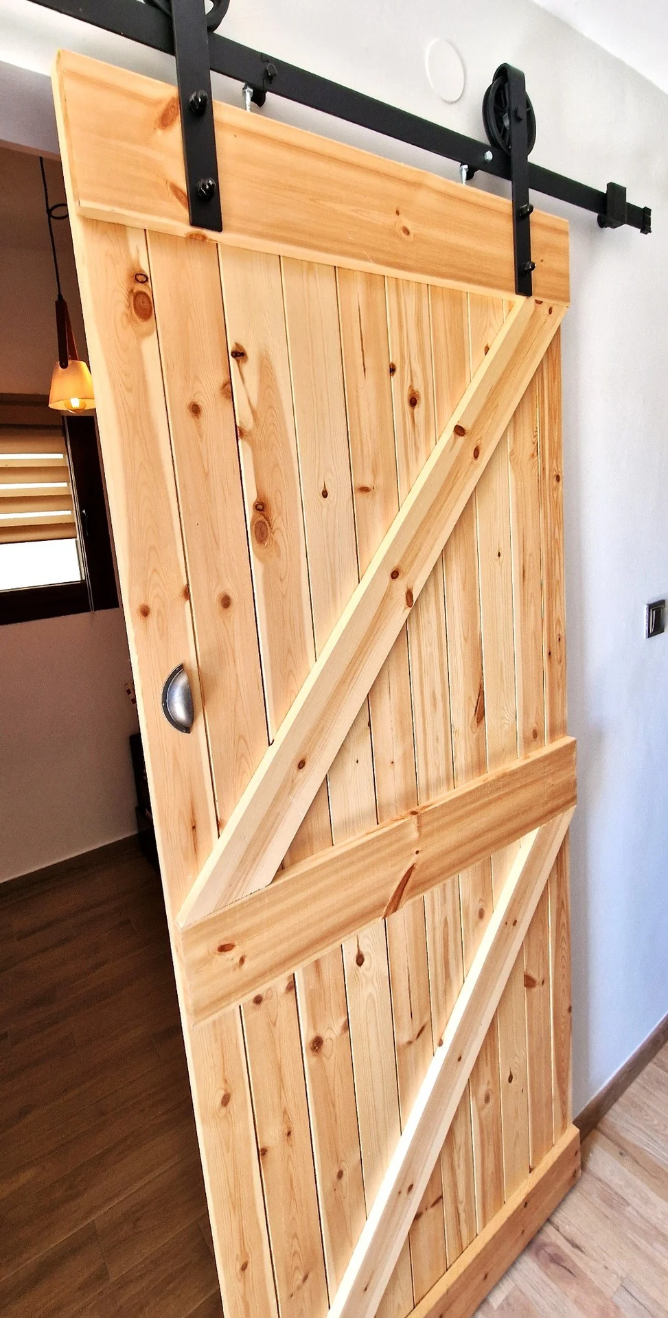 Sliding wooden door detail